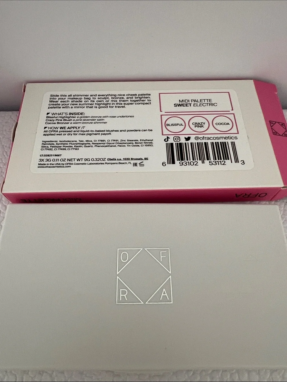 OFRA MIDI Palette - Sweet Electric - Blissfull-Crazy Pink-Cocoa
